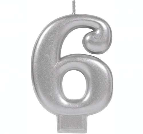 Metallic Silver Candle - No 6